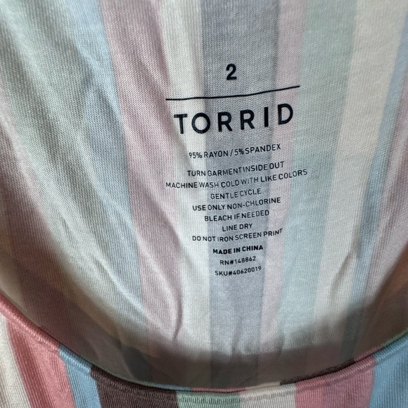 Torrid tank Dress with colorful stripes size 2-2X/18-20 - Picture 6 of 6
